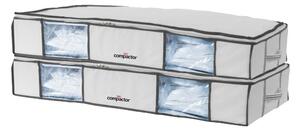 XLarge Underbed Life 2 db fehér ágy alatti tárolódoboz vákuumos huzattal, 105 x 15,5 cm - Compactor