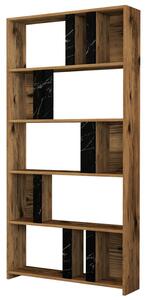 Hanah Home Könyvespolc Walnut Black Lima - Dió, Fekete márvány