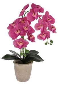Orchidea selyemvirág kerámia kaspóban 51 cm - pink