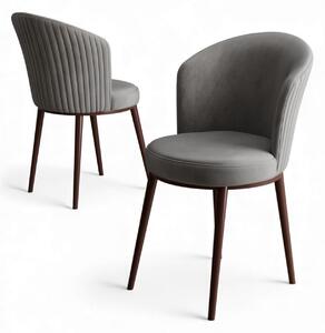 Hanah Home Chair Set (2 Pieces) Grey Brown Risa - Grey, Brown