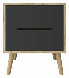 Hanah Home Nightstand Sapphire Oak Anthracite Flora - Sapphire Oak, Anthracite