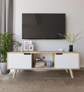Hanah Home TV Stand Sapphire Oak White Siena - Sapphire Oak, White