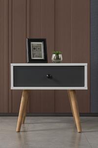 Hanah Home Éjjeliszekrény Fehér Antracit Vita 5102