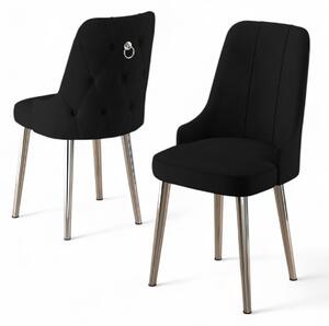 Hanah Home Székkészlet (2 darabos) fekete-króm Newa - fekete, króm