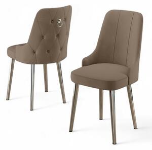 Hanah Home Chair Set (2 Pieces) Cappuccino Chrome Newa - Cappuccino, Chrome