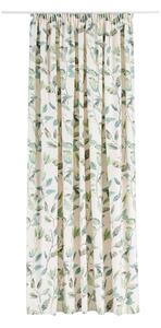 Zöld-krémszínű függöny akasztókhoz 210x260 cm Maui – Mendola Fabrics