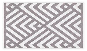 L'essential Maison Fouta strandtörölköző, szürke-fehér geometriai mintával - szürke