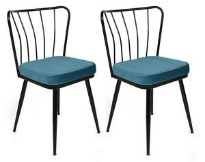 Hanah Home szék szett (2 darab) kék-fekete Yıldız-952 V2