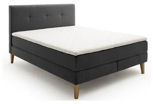 Antracitszürke boxspring ágy 160x200 cm Stockholm – Meise Möbel