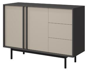 Komód Levali 106, Laminált forgácslap, 87x123x43cm, Bézs, Antracit