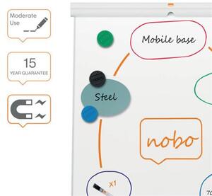Flipchart tábla, mobil, mágneses felület, 70x100 cm, EcoLabel, NOBO Premium Plus, fehér (VN5702)