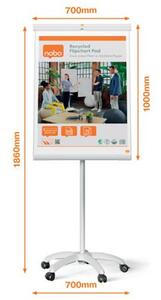 Flipchart tábla, mobil, mágneses felület, 70x100 cm, EcoLabel, NOBO Premium Plus, fehér (VN5702)