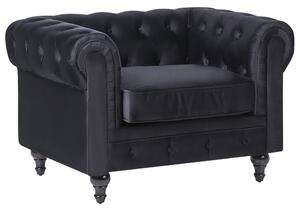 Fotel CHESTERFIELD Bársony Fekete