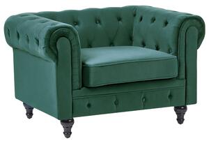 Fotel CHESTERFIELD Bársony Smaragdzöld