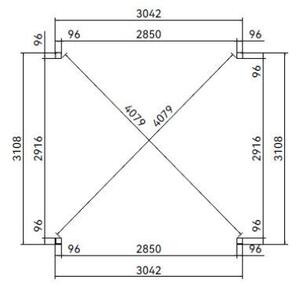 Rojaplast METTA acél autóbeálló – 5,3×3,2 m, antracit