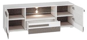 Blanco 09 TV szekrény, fiókkal és mélyedésekkel - 165 cm - hófenyő / new grey