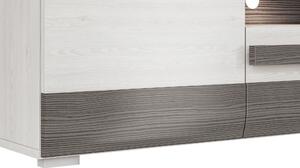 Blanco 09 TV szekrény, fiókkal és mélyedésekkel - 165 cm - hófenyő / new grey