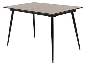 Asztal Dallas 111, Fekete, Barna, 76x80x120cm, Hosszabbíthatóság, Közepes sűrűségű farostlemez, Fém