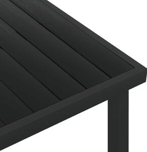 VidaXL fekete alumínium és WPC kerti asztal 140 x 90 x 74 cm