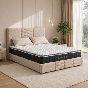 [Új modell] ASTRA 7 cm-es mini rugós fedőmatrac csúszásgátló alsó felülettel és steppelt huzattal | Sincere 90x200cm