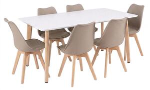 Silla 150 6+1 étkező garnitúra fehér-bézs