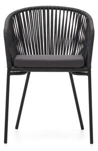 Yanet fekete acélszerkezetű kerti szék - Kave Home