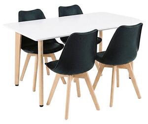Silla 120 4+1 étkező garnitúra fehér-fekete