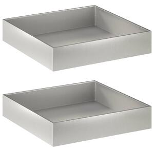 VidaXL Kerti cserép 2 db Ezüst 80 x 80 x 20 cm Rozsdamentes Acél