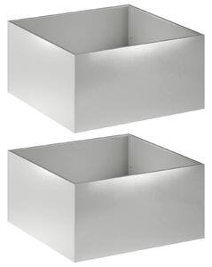 VidaXL Kerti cserép 2 db Ezüst 80 x 80 x 40 cm Rozsdamentes Acél