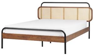 Ágy Rattan BOUSSICOURT 140 x 200 cm Sötétbarna