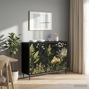 VidaXL Széf RHENEN Fekete Tölgy 102 x 33 x 76 cm Szerelt Fa