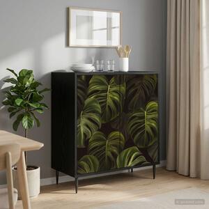 VidaXL Széf ELBURG Fekete Tölgy 69 x 33 x 76 cm Szerelt Fa