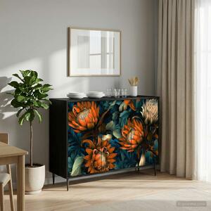 VidaXL Széf LOCHEM Fekete Tölgy 102 x 33 x 76 cm Szerelt Fa
