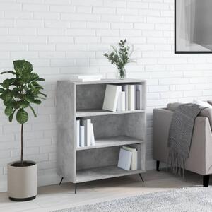 Betonszürke szerelt fa könyvespolc 69,5 x 32,5 x 90 cm