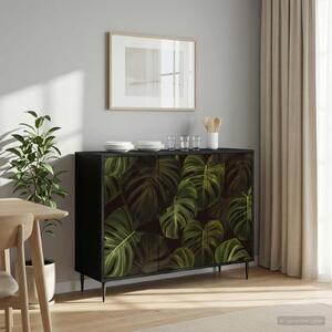 VidaXL Széf ELBURG Fekete Tölgy 102 x 33 x 76 cm Szerelt Fa