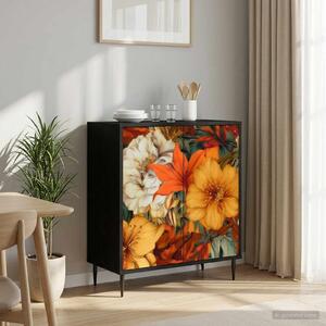 VidaXL Széf GENNEP Fekete Tölgy 69 x 33 x 76 cm Szerelt Fa