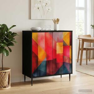 VidaXL Széf HEESCH Fekete Tölgy 69 x 33 x 76 cm Szerelt Fa