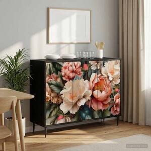 VidaXL Széf BORNE Fekete Tölgy 102 x 33 x 76 cm Szerelt Fa