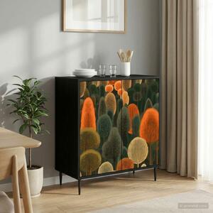 VidaXL Széf ZAANDAM Fekete Tölgy 69 x 33 x 76 cm Szerelt Fa