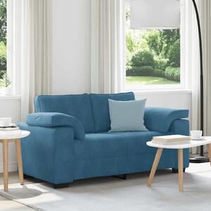 Kék bársony loveseat kanapé 160x77x82 cm