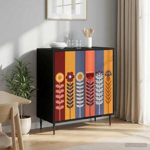 VidaXL Széf ESSEN Fekete Tölgy 69 x 33 x 76 cm Szerelt Fa
