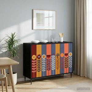 VidaXL Széf ESSEN Fekete Tölgy 102 x 33 x 76 cm Szerelt Fa