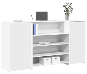 Fehér, rétegelt fa recepciós asztal 200 x 50 x 103,5 cm