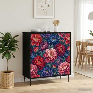 VidaXL Széf AACHEN Fekete Tölgy 69 x 33 x 76 cm Szerelt Fa