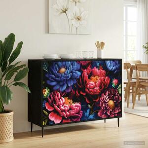 VidaXL Széf KIEL Fekete Tölgy 102 x 33 x 76 cm Szerelt Fa
