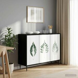 VidaXL Széf HANAU Fekete Tölgy 102 x 33 x 76 cm Szerelt Fa