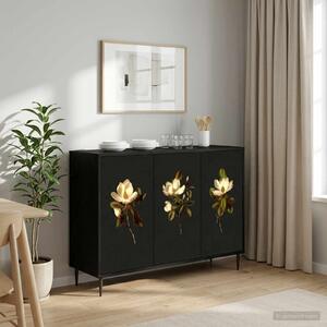 VidaXL Széf BREMEN Fekete Tölgy 102 x 33 x 76 cm Szerelt Fa