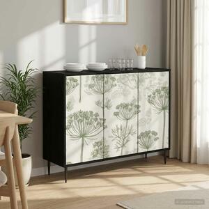 VidaXL Széf GOTHA Fekete Tölgy 102 x 33 x 76 cm Szerelt Fa
