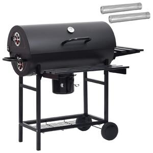 VidaXL Hordó típusú grill kerekekkel és polcokkal, 3 db, 115 x 85 x 95 cm