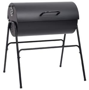 VidaXL Hordós grill 2 főzőrácsos 3 db 80 x 73 x 90 cm Fém Fekete